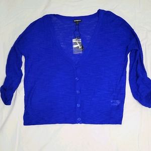 Express medium royal blue cardigan
